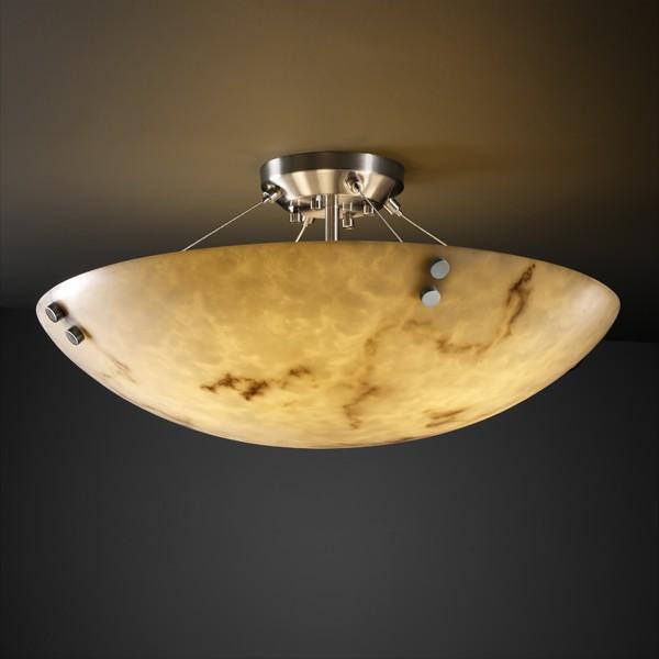 36" Semi-Flush Bowl w/ PAIR SQUARE FINIALS