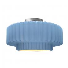 Justice Design Group CER-6375-SKBL-NCKL - Large Tier Pleated Semi-Flush