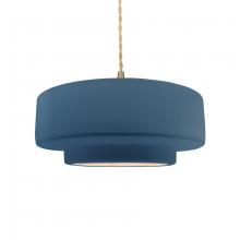 Justice Design Group CER-6543-MDMT-BRSS-BEIG-TWST - Medium Tier 1-Light Pendant