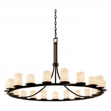 Justice Design Group CNDL-8716-14-CREM-DBRZ-LED21-14700 - Dakota 21-Light 1-Tier Ring LED Chandelier