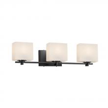 Justice Design Group FSN-8443-55-OPAL-MBLK - Era 3-Light Bath Bar