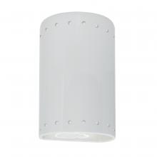 Justice Design Group CER-0995W-WHT - Small Cylinder w/ Perfs - Open Top & Bottom (Outdoor)