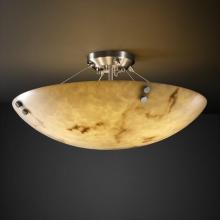 Justice Design Group FAL-9654-35-NCKL-F4-LED-6000 - 36" Semi-Flush Bowl w/ LARGE SQUARE W/ POINT FINIALS