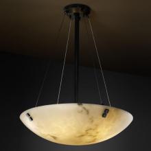 Justice Design Group FAL-9664-25-MBLK-F4-LED-6000 - 36" Pendant Bowl w/ Large Square w/ Point Finials