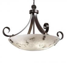 Justice Design Group FAL-9742-25-DBRZ-F5-LED-5000 - 24" Pendant Bowl - Scrolls w/ Finials