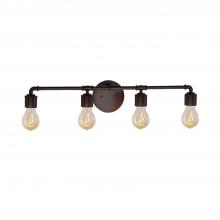 Justice Design Group NSH-8464-DBRZ - Bronx 4-Light Bath Bar