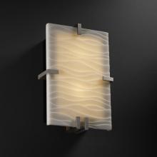 Justice Design Group PNA-5551-WAVE-NCKL-LED-2000 - Clips Rectangle Wall Sconce (ADA)