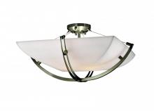 Justice Design Group PNA-9712-35-SMTH-NCKL-LED-5000 - 24" Semi-Flush Bowl w/ Crossbar