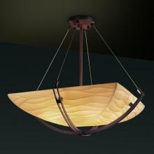 Justice Design Group PNA-9722-25-WAVE-DBRZ-LED-5000 - 24" Pendant Bowl w/ Crossbar