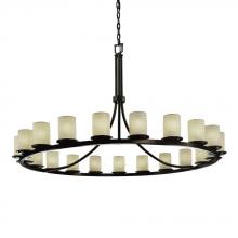 Justice Design Group POR-8716-10-WAVE-MBLK - Dakota 21-Light 1-Tier Ring Chandelier