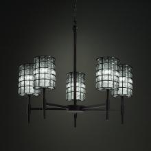 Justice Design Group WGL-8410-10-GRCB-MBLK - Union 5-Light Chandelier