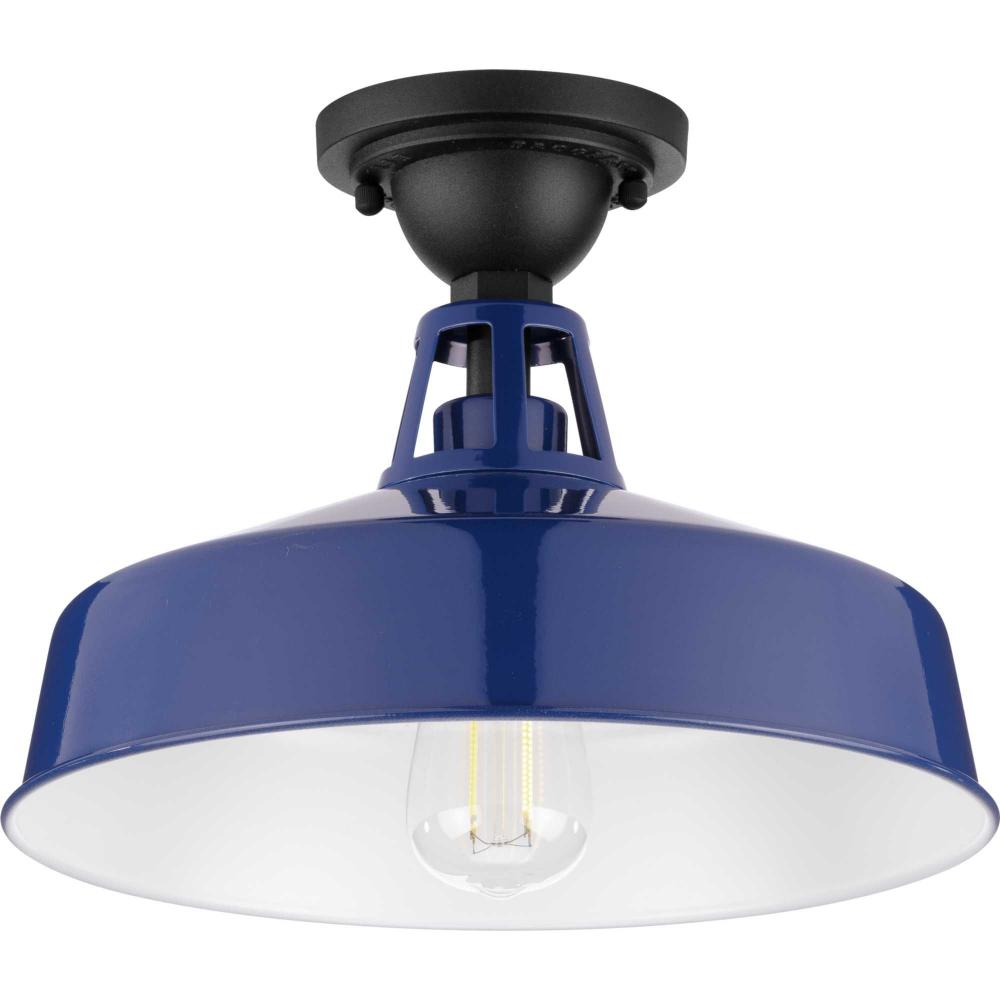 Cedar Springs Collection Navy One-Light Farmhouse Semi-Flush Mount