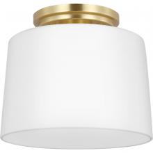 Progress P350260-012 - Adley Collection One-Light Satin Brass Etched Opal  Glass New Traditional Flush Mount Light