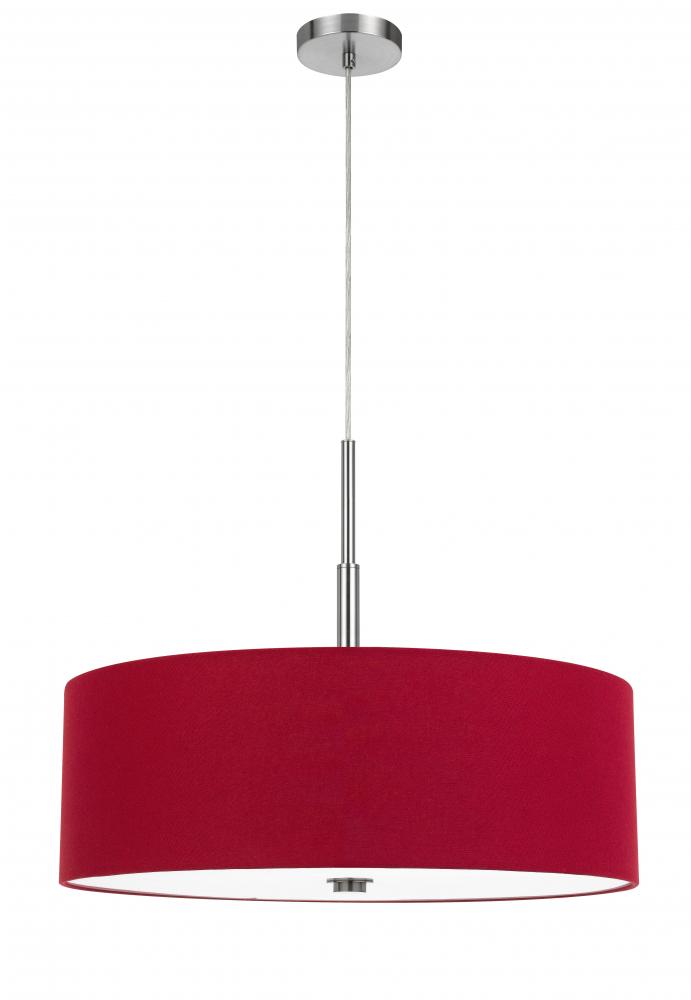 60W x 4 Lonoke pendant fixture with hardback drum shade