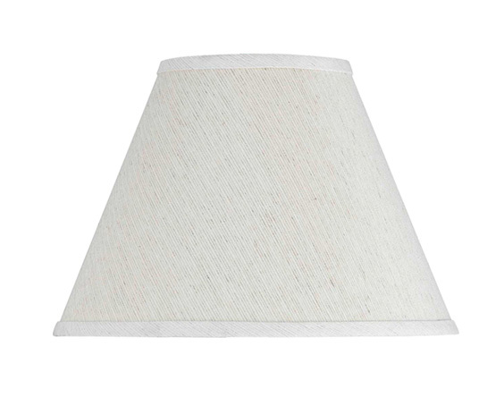 8" Tall Off White Round Hardback Linen Shade