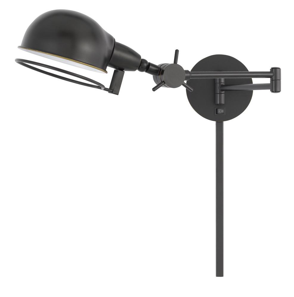 60W Linthal Swing Arm Wall Lamp with Adjustable Shade with 3 Ft Wire Cover