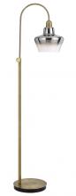 CAL Lighting BO-3007FL - 40W Duxbury Metal Arc Floor Lamp with Electoral Plated Smoked Glass Shade