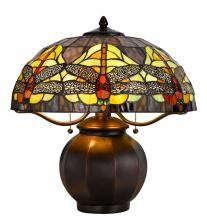 CAL Lighting BO-3012TB - 60W X 2 Tiffany Table Lamp with Pull Chain Switch with Metal Lamp Body