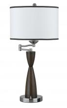 CAL Lighting LA-60006TB-1R - 30" Tall Metal Table Lamp in Brushed Steel/Espresso Finish