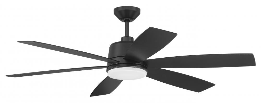 54" Hogan Fan in Flat Black Finish, Blades Included