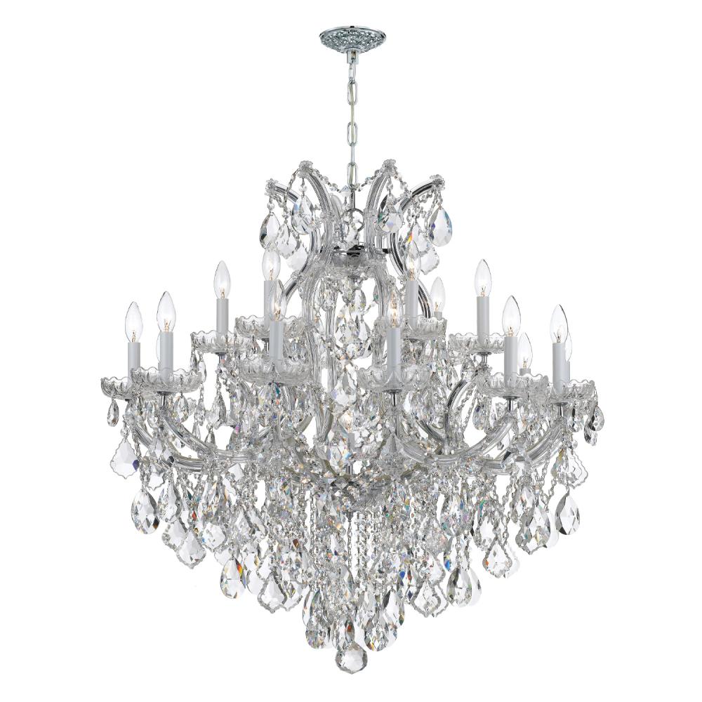 Maria Theresa 19 Light Hand Cut Crystal Polished Chrome Chandelier