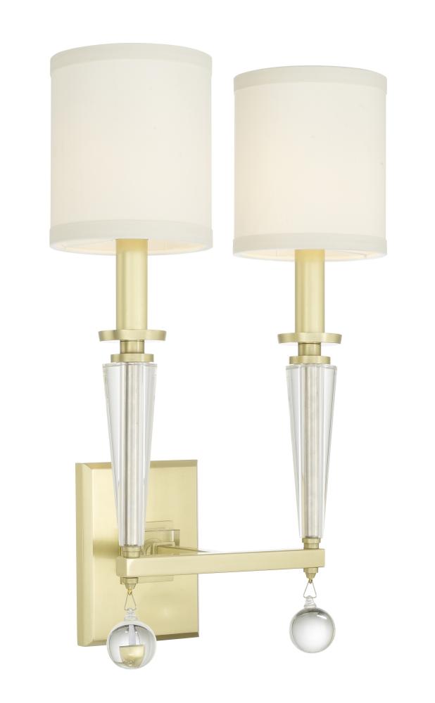 Paxton 2 Light Aged Brass Sconce