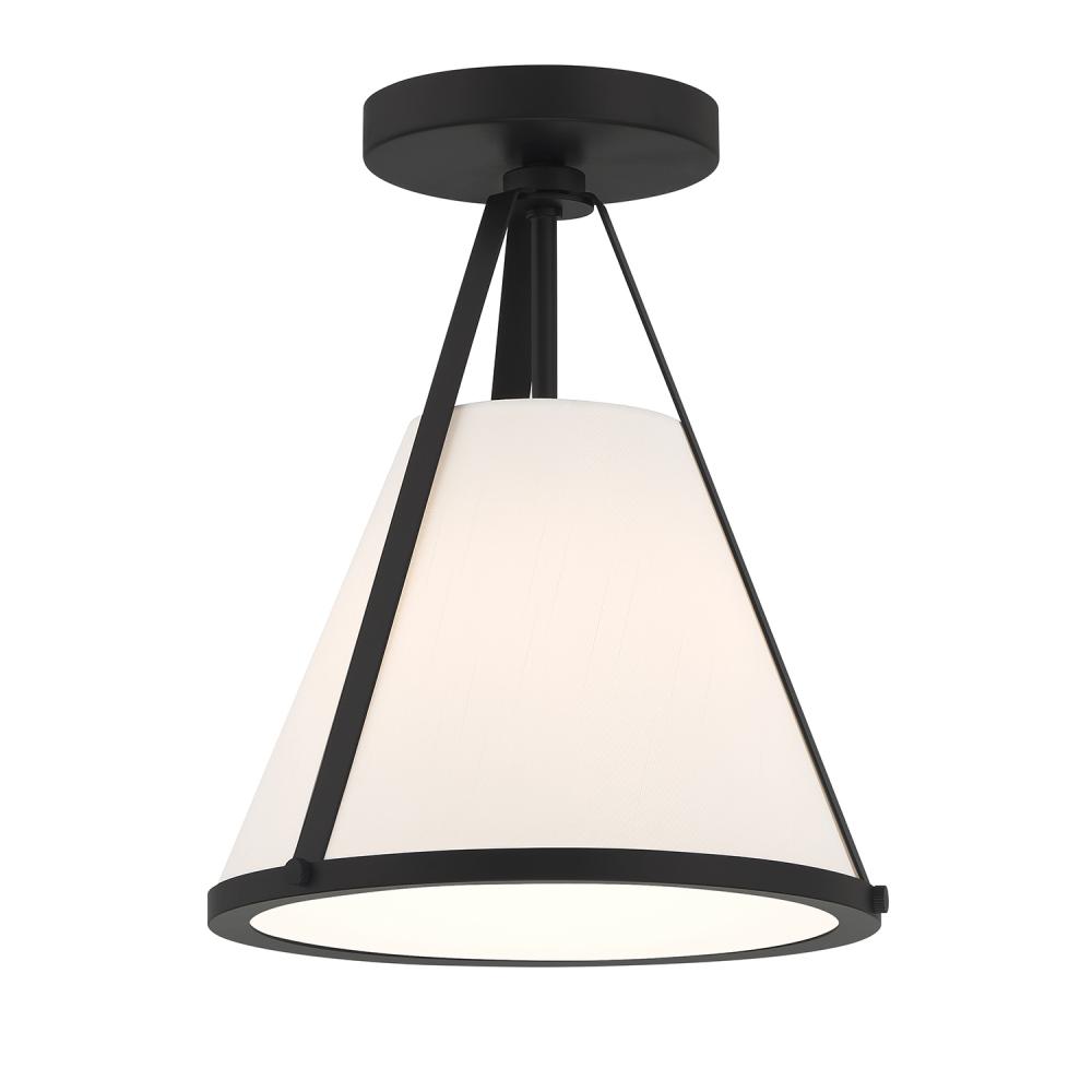 Fulton 1 Light Black Semi Flush Mount