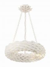 Crystorama 535-MT - Broche 6 Light Matte White Chandelier