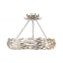 Crystorama 535-SA_CEILING - Broche 6 Light LED Antique Silver Semi Flush Mount