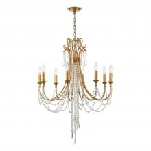 Crystorama ARC-1908-GA-CL-MWP - Arcadia 8 Light Antique Gold Chandelier