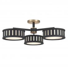 Crystorama KEN-8300-VG-BF - Kendal 6 Light Vibrant Gold + Black Forged Semi Flush Mount