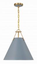 Crystorama XAV-B8305-VG-BL - Xavier 3 Light Vibrant Gold + Blue Pendant