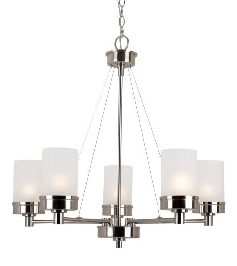 Fusion Collection, 5-Light Shaded Single Tier Chandelier with Chain