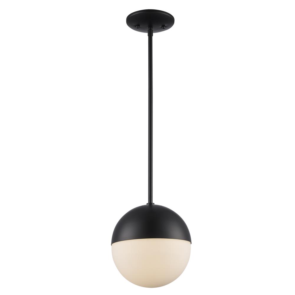 1LT PENDANT OPAL BALL SML-BK