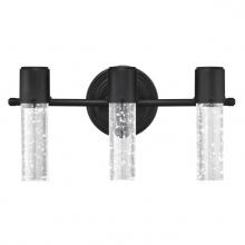  6372500 - 22W 3 Light LED Wall Fixture Matte Black Finish Bubble Glass