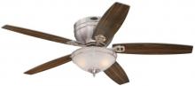 Westinghouse 7209700 - 52 in. Brushed Nickel Finish Reversible Blades (Rich Walnut/Bird's Eye Maple) White Alabaster