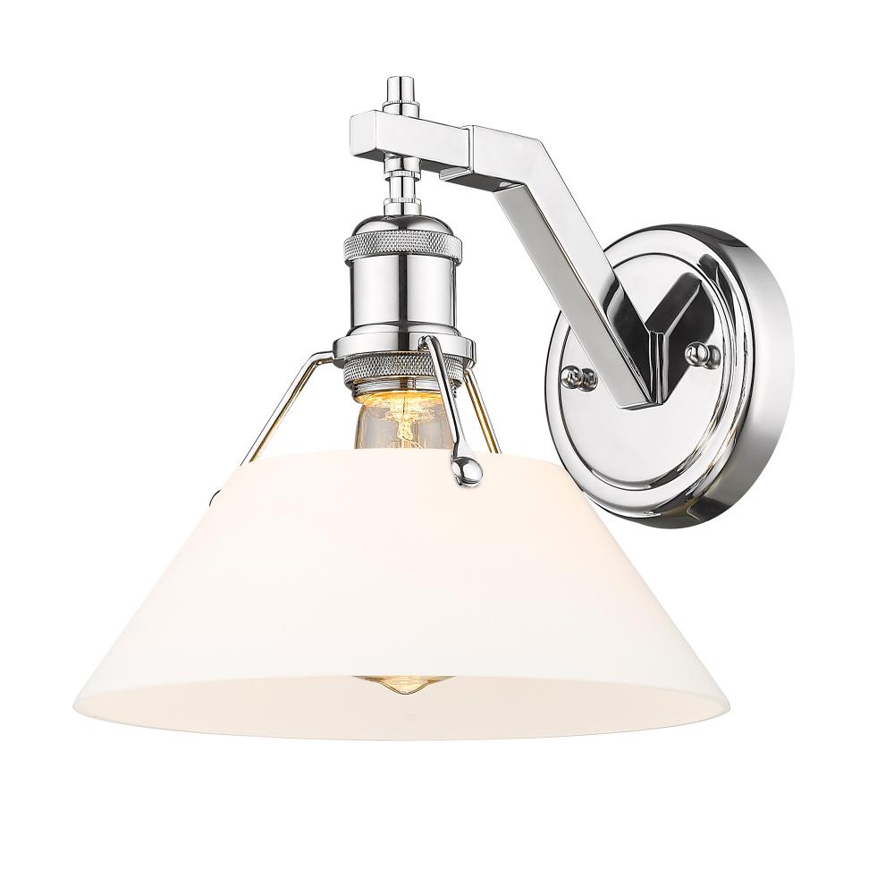 Orwell 1-Light Wall Sconce in Chrome with Opal Glass