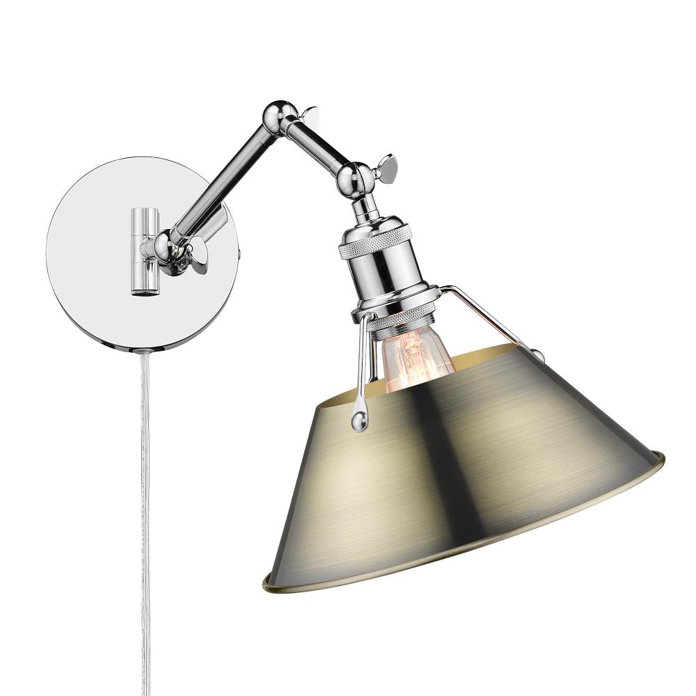 Orwell Articulating Wall Sconce in Chrome with Aged Brass