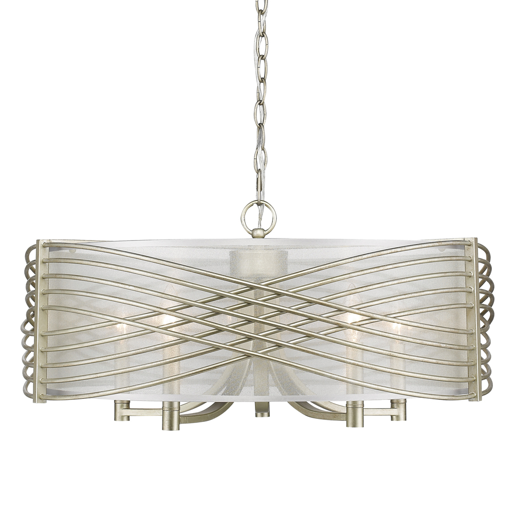 Zara 5-Light Chandelier in White Gold