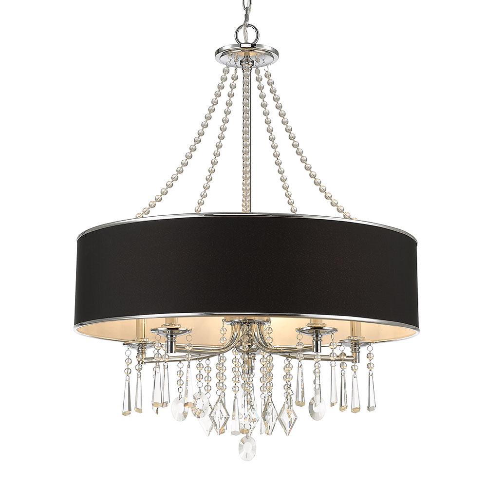 Echelon 5 Light Chandelier in Chrome with Tuxedo Shade