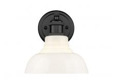 Golden 0305-BA1 BLK-VMG - Carver 1-Light Vanity Light in Matte Black with Vintage Milk Glass