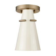 Golden 2122-SF MBS-GE - Reeva Semi-Flush in Modern Brass with Glossy Ecru Shade