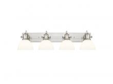 Golden 3118-BA4 PW-OP - Hines 4-Light Vanity Light in Pewter with Opal Glass