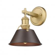 Golden 3306-BA1 BCB-RBZ - Orwell BCB 1 Light Bath Vanity in Brushed Champagne Bronze with Rubbed Bronze shade