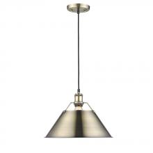 Golden 3306-L AB-AB - Orwell 14" Wide Large Pendant in Aged Brass