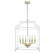 Golden 8401-6P SB-WH - Leighton 6 Light Pendant