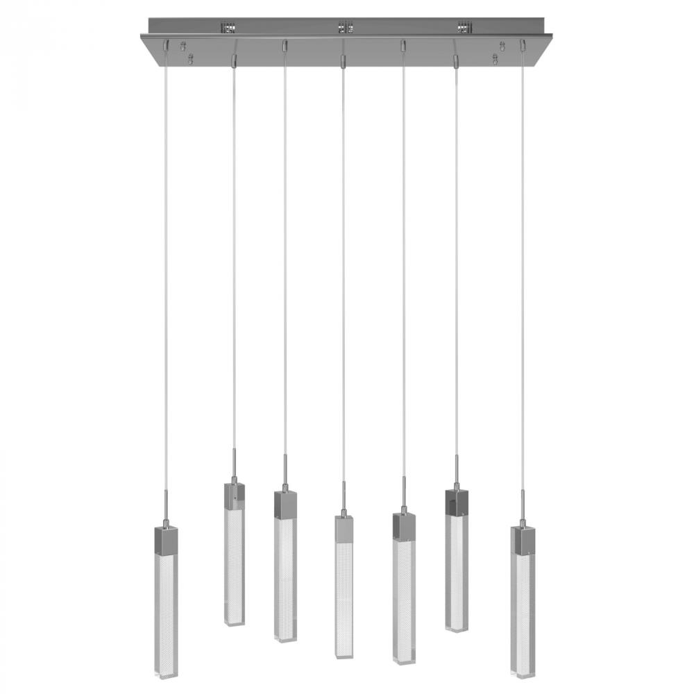 The Original Glacier Snow Avenue Collection Chrome 7 Light Pendant Fixture