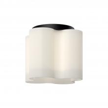 Kuzco Lighting Inc FM54809-BK/OP - Clover 9-in Black/Opal Glass LED Flush Mount