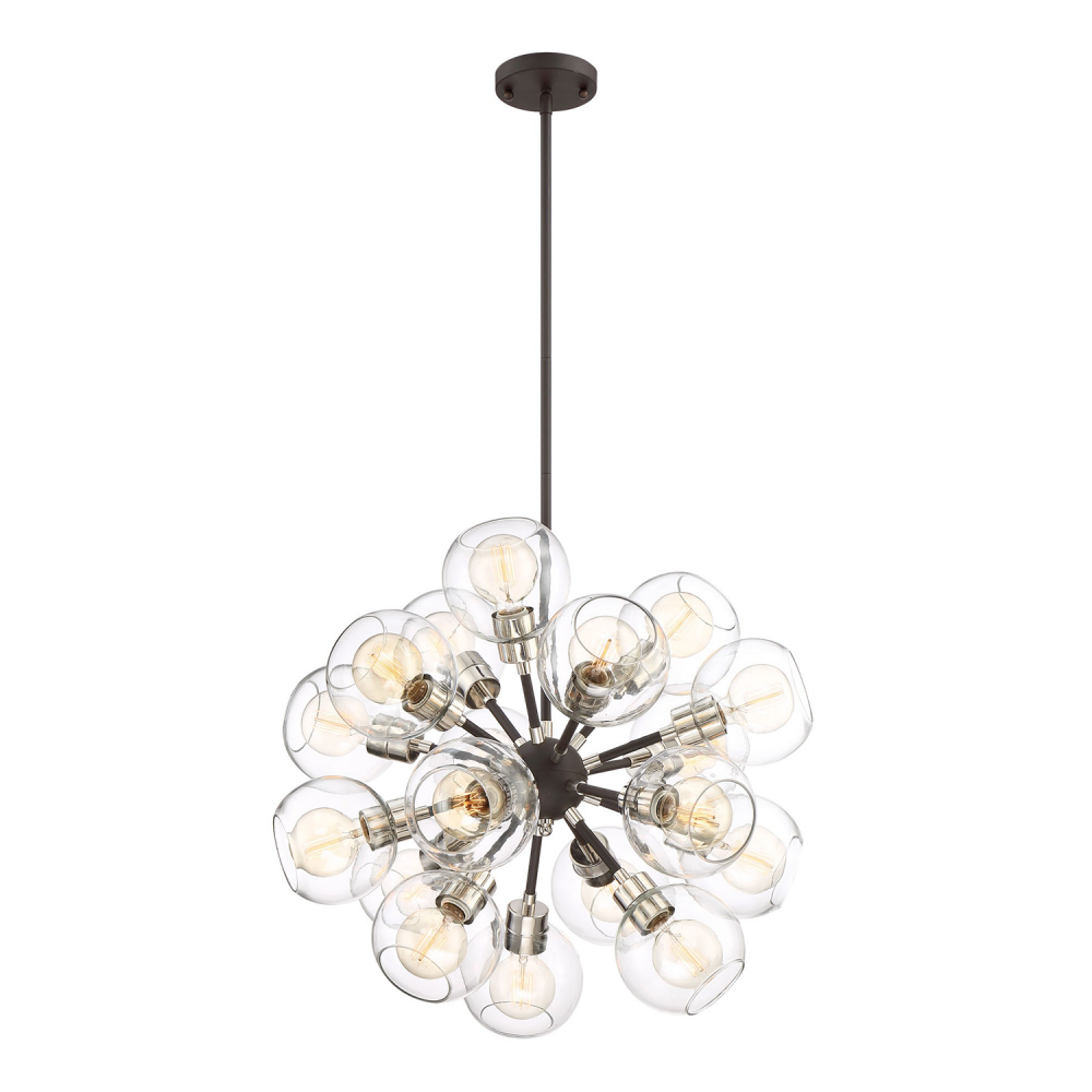 18-Light 24" Polished Nickel Globe Sputnik Chandelier