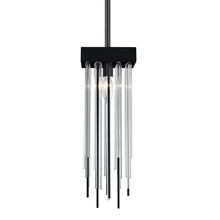 ZEEV Lighting MP40052-1-SBB - 1-Light 6" Square Satin Brushed Black Convertible Flush Crystal Mini-Pendant Light